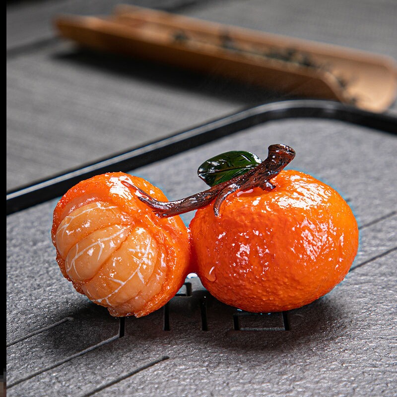 Tea table swing piece table swing piece tea spotting living-room hot water discoloration simulation fruit orange can raise creative furnishing ornament