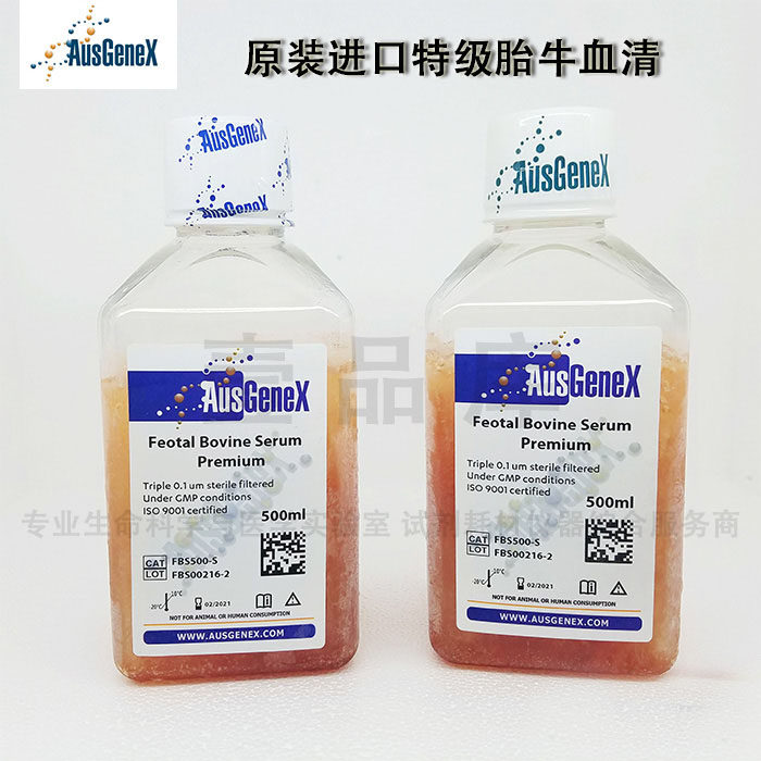 AusGeneX Original Import Premium Newborn Bovine Serum FBS500-S 500ML