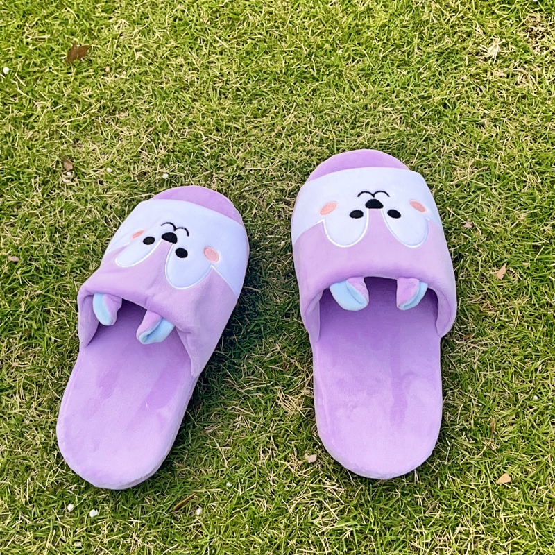 Bts Zheng Haoti Purple Cartoon Cute Home Slippers