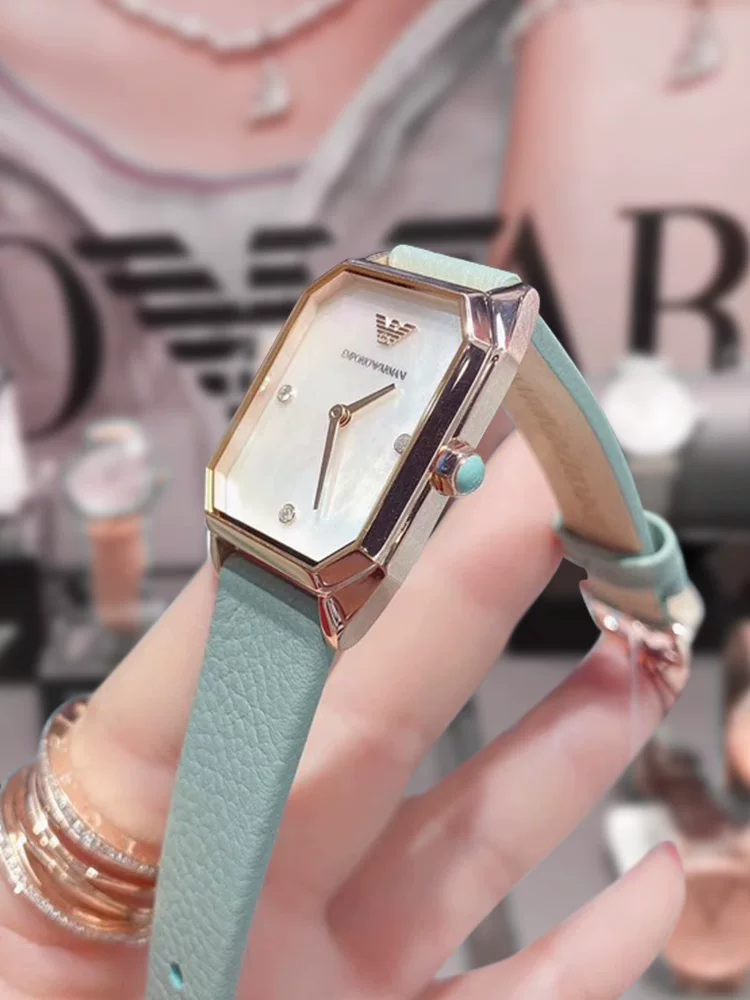 Armani, часы, квадратные маленькие водостойкие кварцевые часы, простой и элегантный дизайн