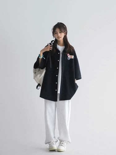 Рубашка, ретро куртка, подходит для подростков, в американском стиле, оверсайз