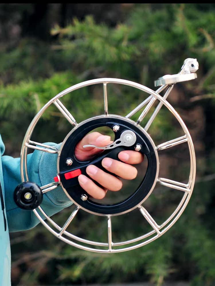 Wind-zither wire disc universal wheel wire disc wheel disc with wire pulley ball bearing adult branch telescopic rod metal new hand holding wheel wire wheel