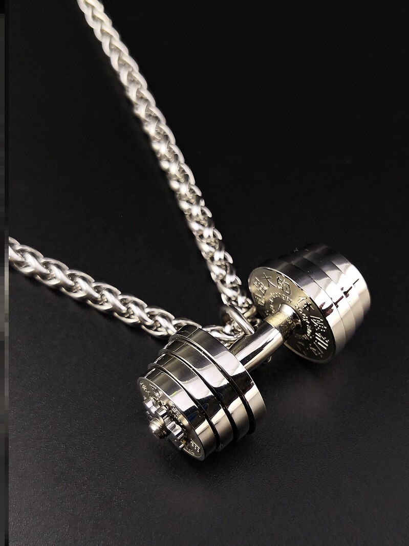Small Fragrance Necklace Dumbbells Lock Bone Advanced Sensation Mini New fashion Fashion Hanging Ornament Earth Cool Not To Fall Color Temperament Boomer