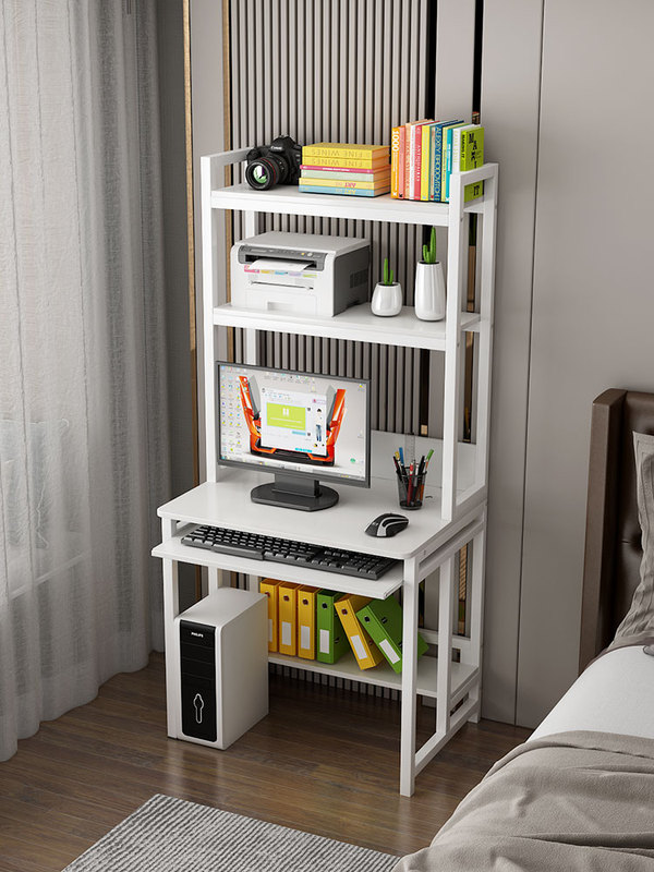 Computer Desktop Table for Home Use, Simple Single-Person Small Desk, Minimalist Small Apartment with Integrated Bookshelf, Mini Table 70