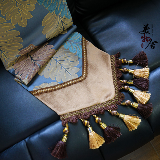 Beauty Things House Blue Leaves Table Flags American European And American Wind Towels European Style Beds Flags Table Flags Nordic Suit Tea Table Flags Customised