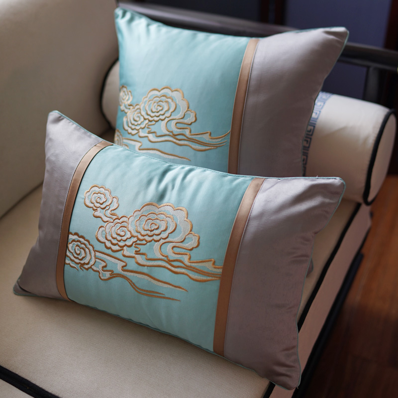 New Chinese sofa cushion pillow on Chinese wind backpack with light luxury red wood sofa cushion