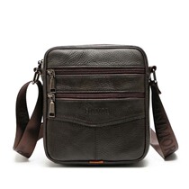 2021 New Bag Mens Leather Vertical Soft Leather Mini Backpack Head Cow - skin Casual Single Shoulder Slip Cross Bag