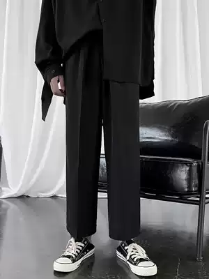 Very fairy pants Male ruffian handsome trousers dk uniform hanging casual small trousers show high men's pants suit wide-legged pants