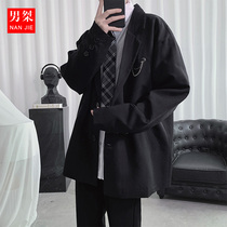 Fried street jacket Ruffian handsome suit dk uniform male design sense top Dark department light familiar wind mens small suit tide brand