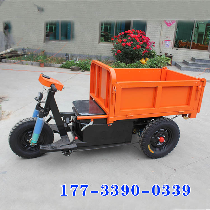 Grey Car Laden Heavy Unloading Electric Tricycle Electric Tricycle Battery Large Capacity Construction Work Orchard Garden Push
