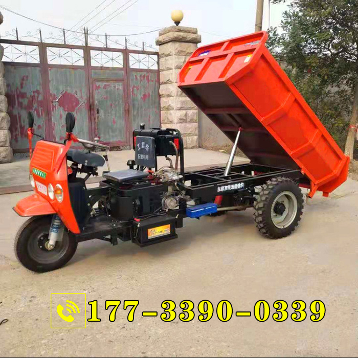 Dumping car sandstone Sanma 18 load king three-wheeled diesel tricycle with tribungee mortar to pull up the slopes Wang Malley