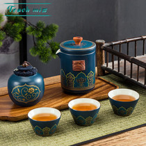 Touch Miss ceramic portable travel tea set single set fast guest one pot three four cups kung fu bubble teapot