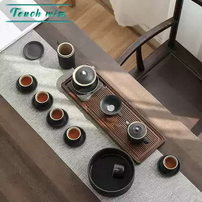 Touch Miss Japanese black pottery kung fu tea set set home gift Tea Ceremony Creative Tea Teapot Cup Bowl
