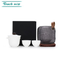 Touch Miss Dehu white porcelain portable travel tea set filter bubble teapot quick Cup One Pot Two Two Cups