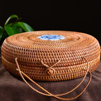 Tea box handmade autumn vine weaving Puer tea cake box kung fu tea set accessories storage box tea wake up tea box