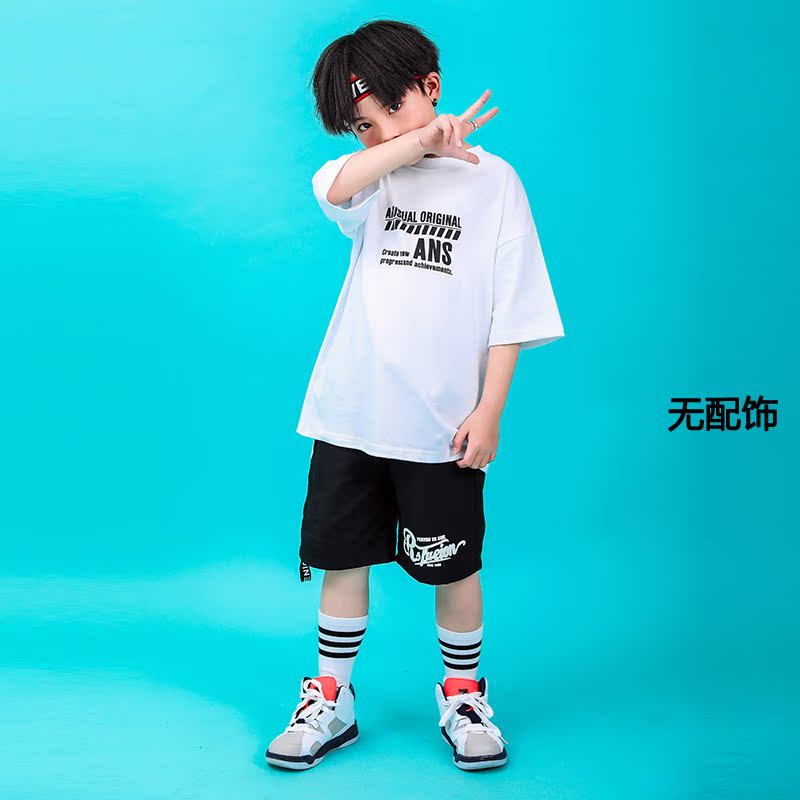 chàng trai hip-hop phù hợp với 61 trẻ em ngắn tay thời trang đẹp trai quần áo mùa hè biểu diễn múa cô gái jazz váy trẻ em.