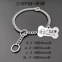 3-кольцевая P-цепь из нержавеющей стали + серебряная костяная пластина