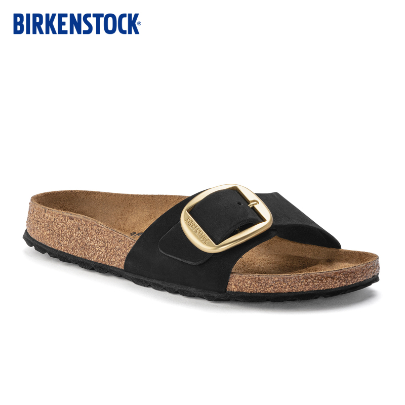 Birkenstock German Imported Large Buckle Women's Suede Cork Madrid Single-Strap Sandals