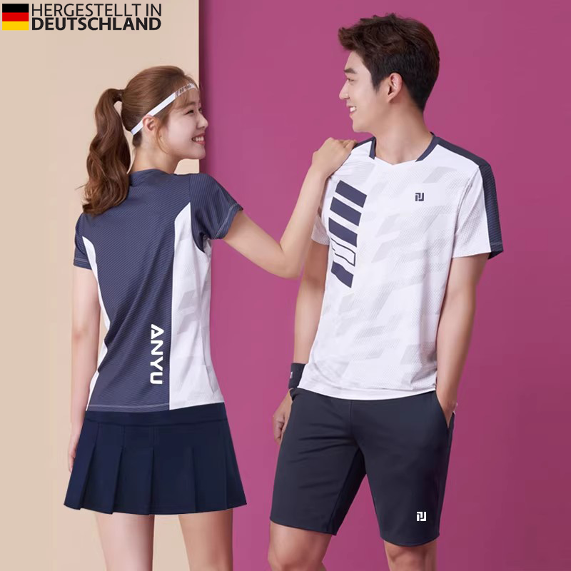 German Badminton Uniforms 2026 Spring and Summer New Men's and Women's Suits Short-Sleeved Pants Skirts Quick-Drying Clothes Volleyball Tennis Competition Uniforms