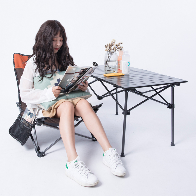 Outdoor Folding Chair Suit Portable Table And Chairs Casual Entertainment fishing Supplies Self-driving Camping Beach Dual-use Bed