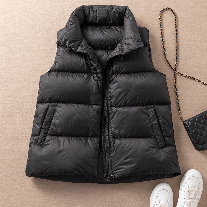 Women's down Vest 2025 New Style Outerwear for Petite Women, down Vest, down Jacket, Autumn and Winter, Black