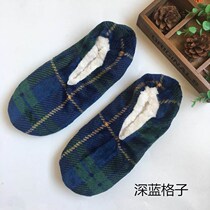Longsento autumn and winter mens warm floor socks adult plus velvet padded non-slip socks indoor home shoes and socks early