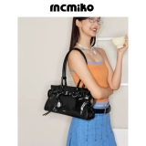 Mcmiko [Ballet Daughter] оригинальная сумка для подмышек, весна и лето 2025, нишевая черная сумка-багет из воловьей кожи