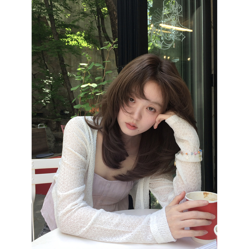 Meorra Deep V-Neck Lazy and Relaxed Short Sun-Protective Versatile Summer Cardigan Solid Color Cool-Feeling Outerwear Simple Women's Style