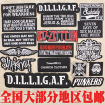 Personality badge cloth patch clothes patch large black and white English embroidery subsidy flower down jacket logo logo