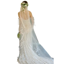 New heavy industry lace aesthetic veil Mori style high-end retro headdress style wedding photography bride wedding