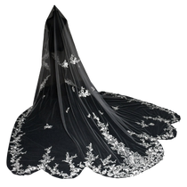 Bridal Wedding Veil Korean Style Long Large Trailing One Piece Sequin Main Wedding Veil Hotel Stage Wedding