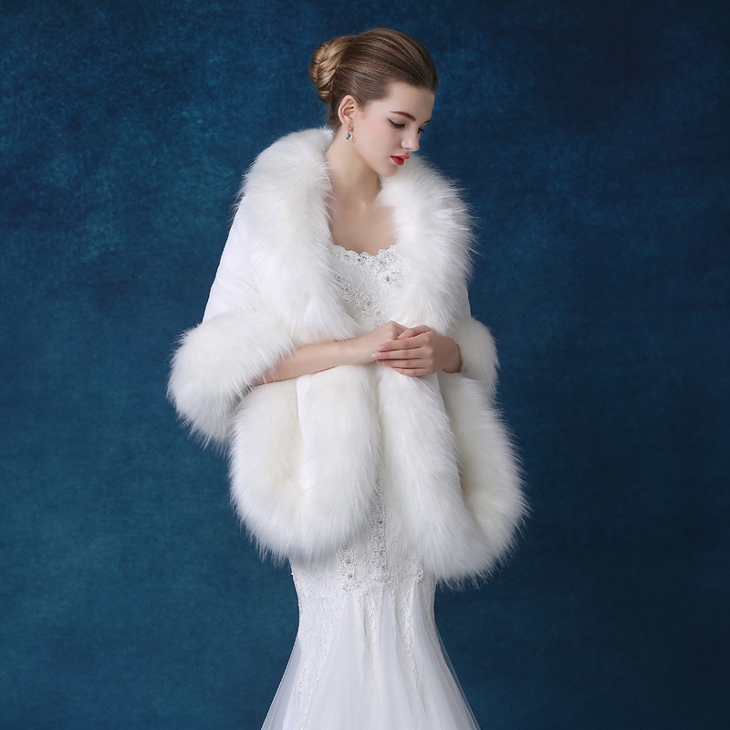 Bridal Autumn Winter Wedding Dresses Hair Shawl 2021 New Wedding Wedding Dresses Fashion Warm Imitation Fox Fur Cloak