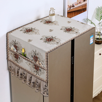 Refrigerator dust cover cloth waterproof and oil-proof storage household cover towel Nordic style light luxury washing machine mat dust cover