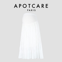 French APOTCARE maternity wear summer white French simple mid-length temperament chiffon skirt