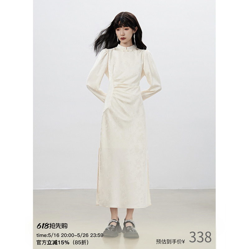【楊紫、田希薇、趙昭懿と同じスタイル】COTHURNUS故郷春新作中国風長袖チャイナドレス