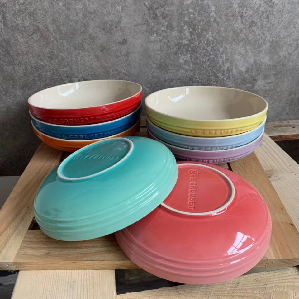 French Le Creuset cool color 20cm pasta bowl stoneware soup plate fruit plate dessert plate salad plate