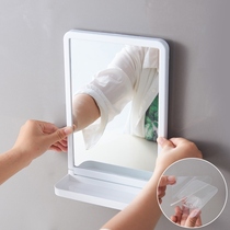 Wall-mounted makeup mirror small mirror attached to the wall bathroom sink above the washbasin separate with storage rack