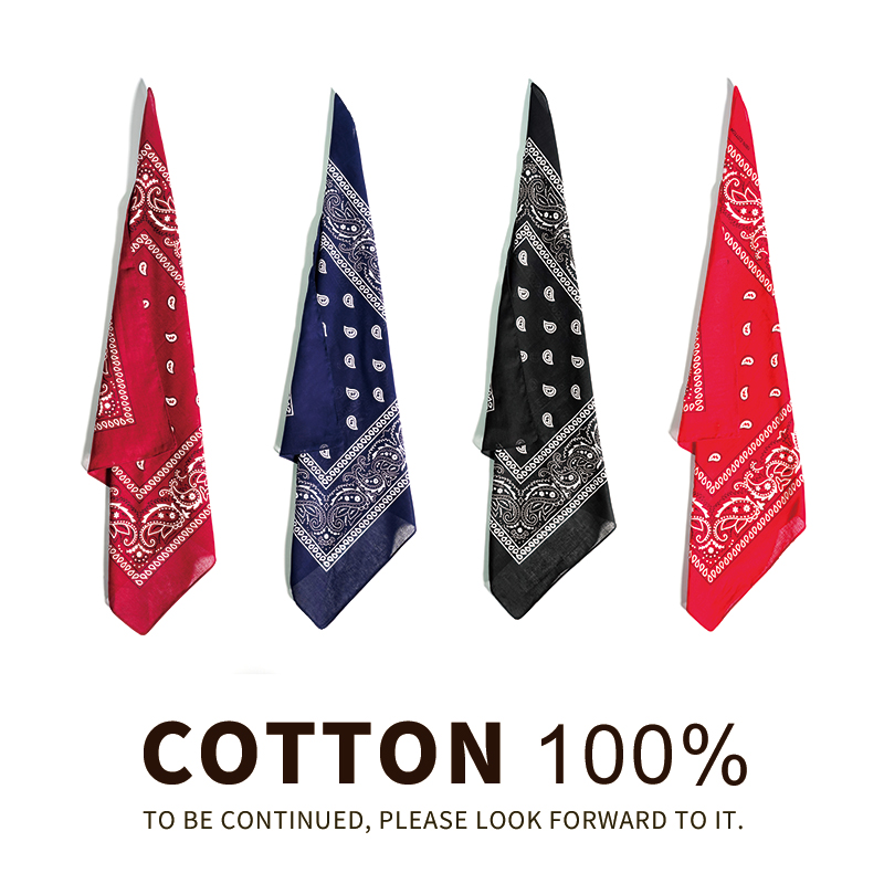 RRL American retro Amei Kharajuku flower handmade square scarf buckle cowhide hip hip hop trend punk