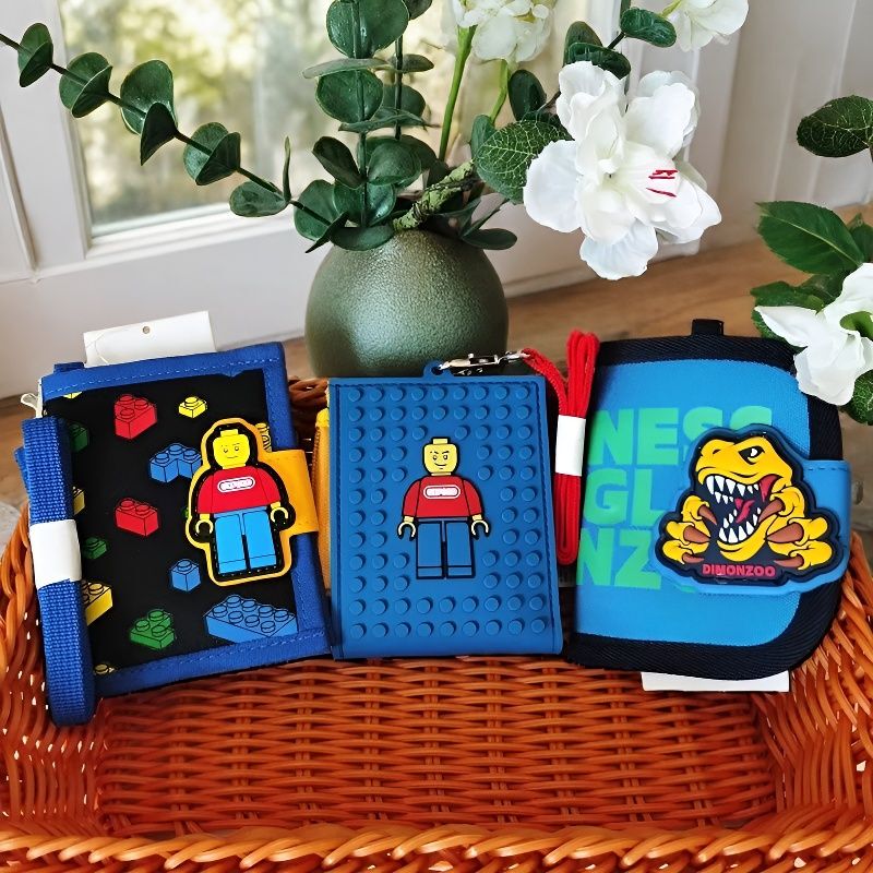 Korean Winghouse Kidsren's Wallet Boy's Primary School Student Lanyard Wallet Boy's Cartoon Wallet Coin Holder