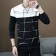 dài tay áo thun vòng cổ xu hướng giới trẻ Wei yi nam giới thiết lập những người đàn ông bình thường của bảo vệ quần áo Hàn Quốc phiên bản của bottomshirt mùa xuân và mùa thu khâu.
