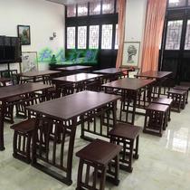 Remedial class writing desk pine calligraphy table Elm calligraphy table solid wood Chinese learning table brush calligraphy and painting painting table