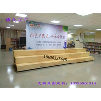 Pull-out chorus steps Music classroom Folding stage rehearsal Solid wood movable conductor Three-story photo table