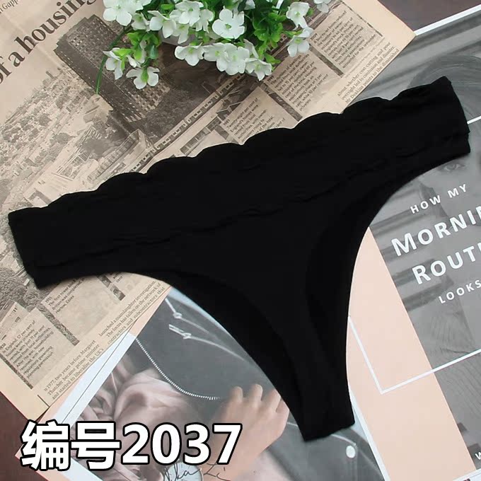 Quần lót nữ châu Âu và Mỹ T quần băng lụa ren eo lưới gợi cảm eo thấp liền mạch trong suốt kích thước lớn cotton thong quan lot khe nam