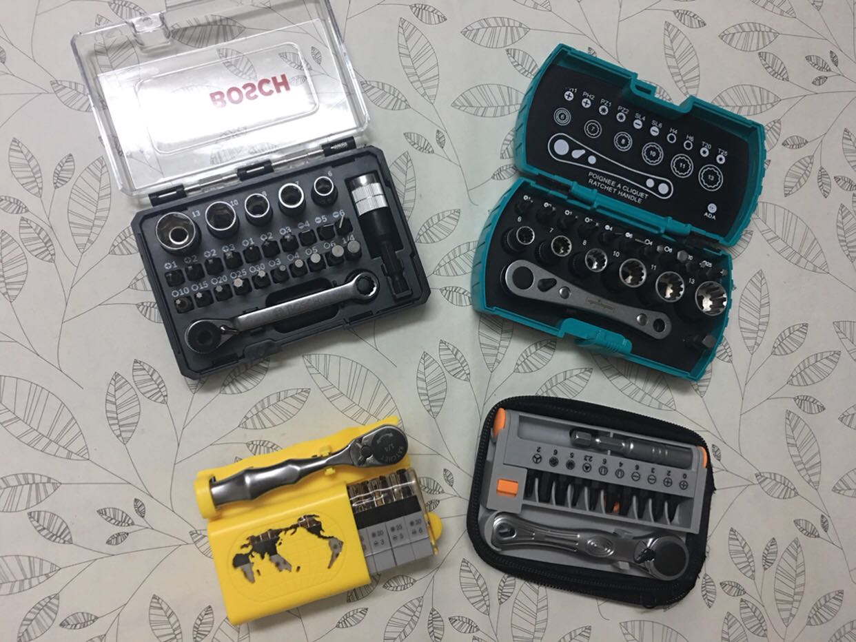 Portable electric drill screwdriver set Two-way mini ratchet wrench Batch head socket combination repair tool