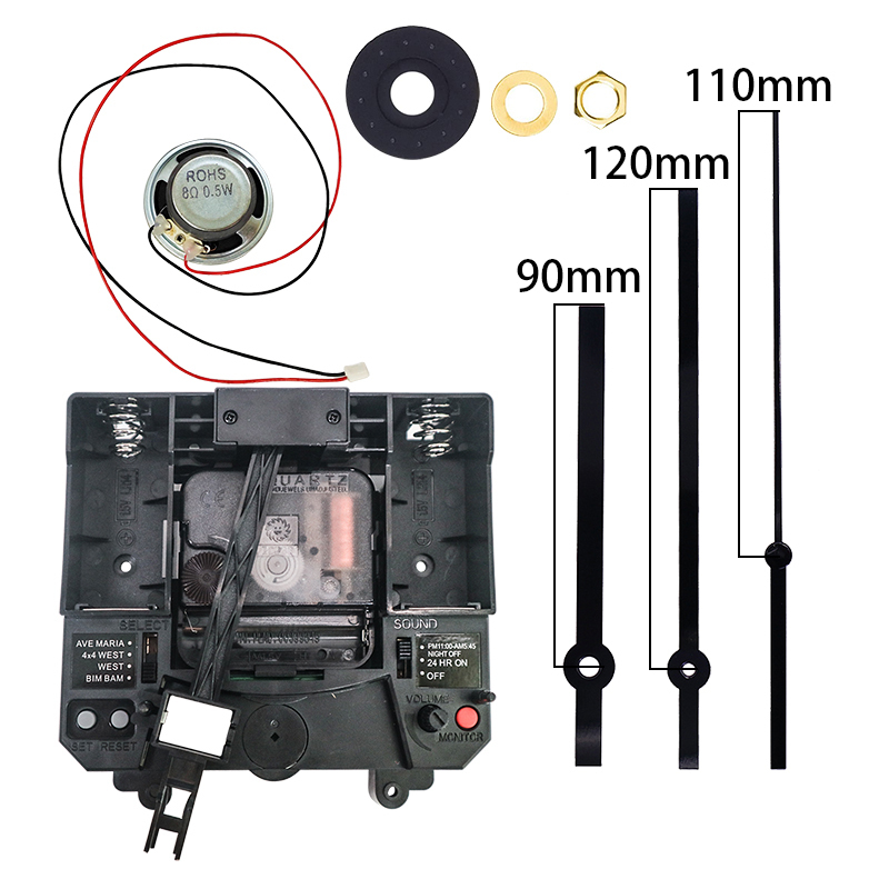 12888 Westminster Abbey 4-Song Hourly Chime Integrated Swing 300g Floor Clock Accessory Quartz Clock Movement