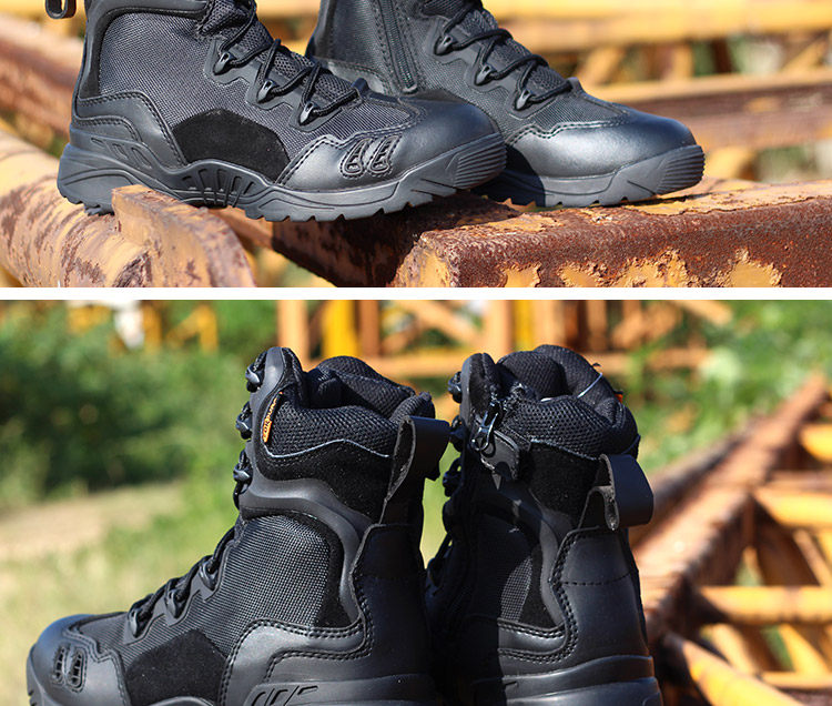 Boots militaires en cuir - porter - Ref 1397123 Image 9