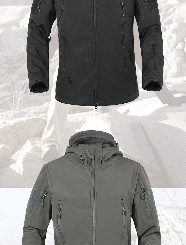 Mùa thu và mùa đông ngoài trời vỏ mềm áo khoác nam ấm fleece không thấm nước windproof áo khoác ngoài trời quần áo leo núi