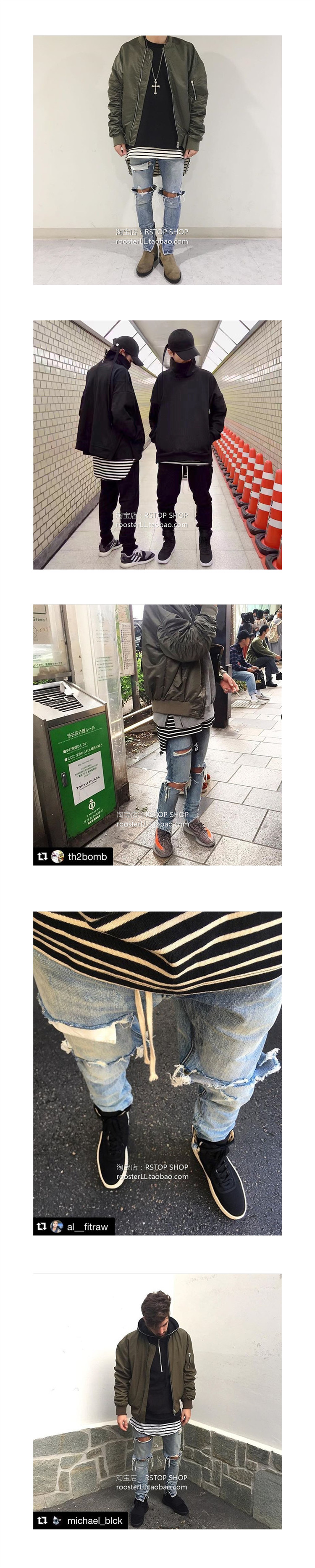 FOG đường phố cao OVERSIZE sọc hoang dã phía trước ngắn dài dài vòng cung phía sau swing bông mồ hôi vest đáy áo ba lỗ nam form rộng