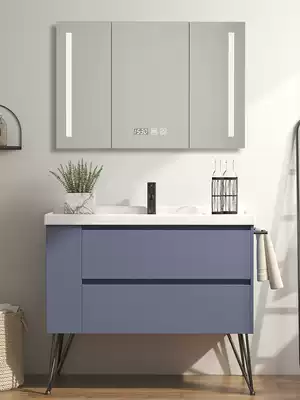 Nordic bathroom cabinet Smart mirror cabinet Wash basin cabinet combination Floor-standing powder room Wash basin cabinet Bathroom