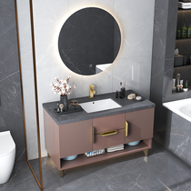 Oak Wood Bath Cabinet Floor Type Rock Board Integrated Basin Washstand Toilet Wash Terrace Washout Terrace Basin Modern Brief